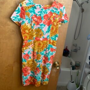 Cute vintage 1950’s 1960’s corduroy wiggle dress with pockets S/M